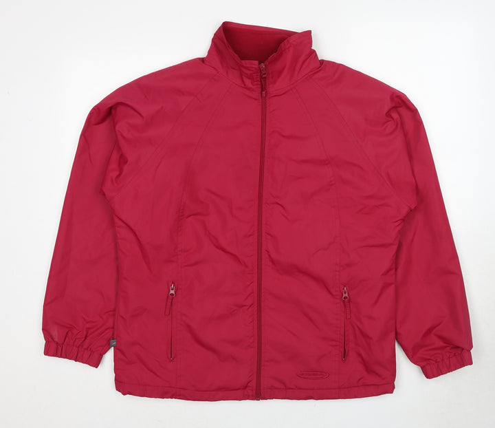 Mountain Life Womens Pink Windbreaker Jacket Size 12 Zip