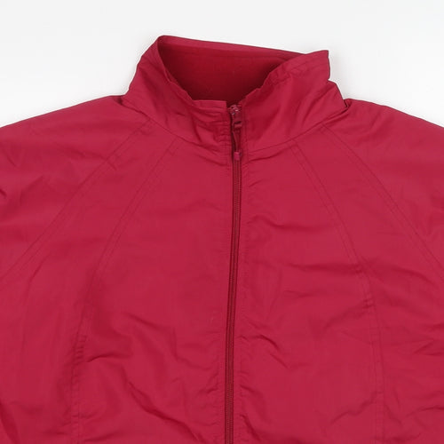 Mountain Life Womens Pink Windbreaker Jacket Size 12 Zip