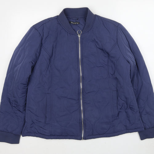 Bonmarché Womens Blue Quilted Jacket Size 18 Zip
