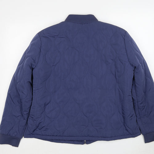 Bonmarché Womens Blue Quilted Jacket Size 18 Zip