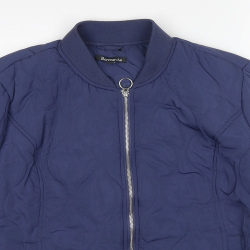 Bonmarché Womens Blue Quilted Jacket Size 18 Zip