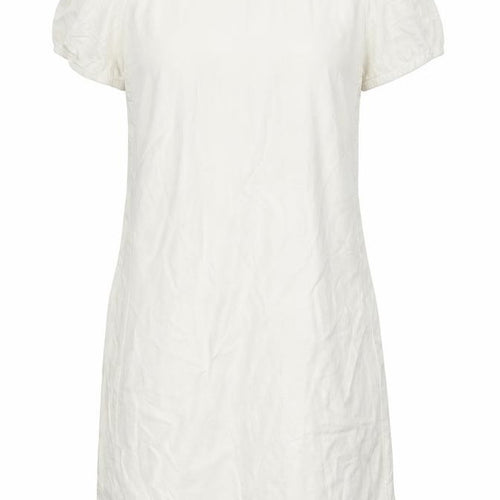 Mango Womens White Viscose A-Line Size S Round Neck Zip