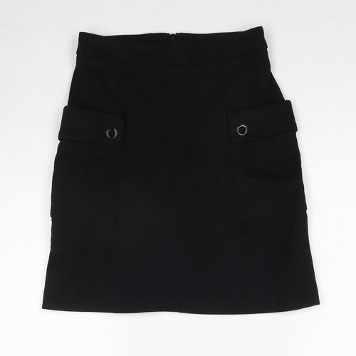 NEXT Womens Black Nylon Cargo Skirt Size 6 Zip