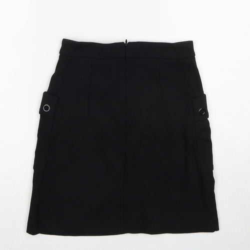 NEXT Womens Black Nylon Cargo Skirt Size 6 Zip