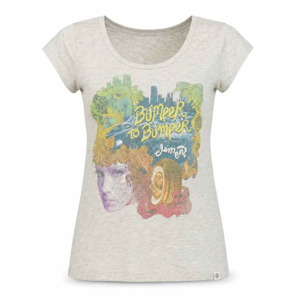 Front view of Element women’s green polyester basic t-shirt, size S, round neck - bumper to bumper