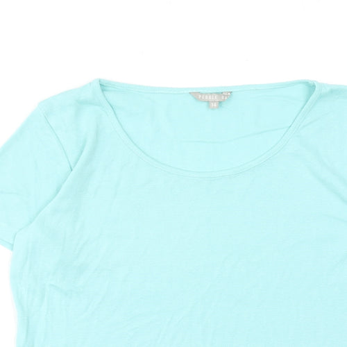 Pebble Bay Womens Blue Cotton Basic T-Shirt Size 14 Round Neck