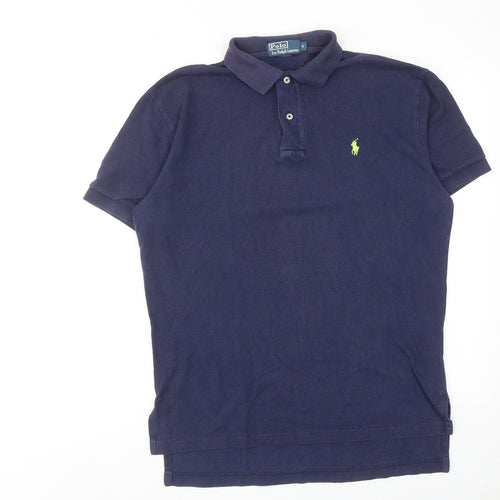 Polo Ralph Lauren Mens Blue Cotton Polo Size S Collared Button