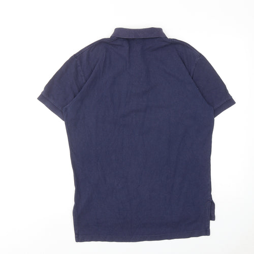 Polo Ralph Lauren Mens Blue Cotton Polo Size S Collared Button