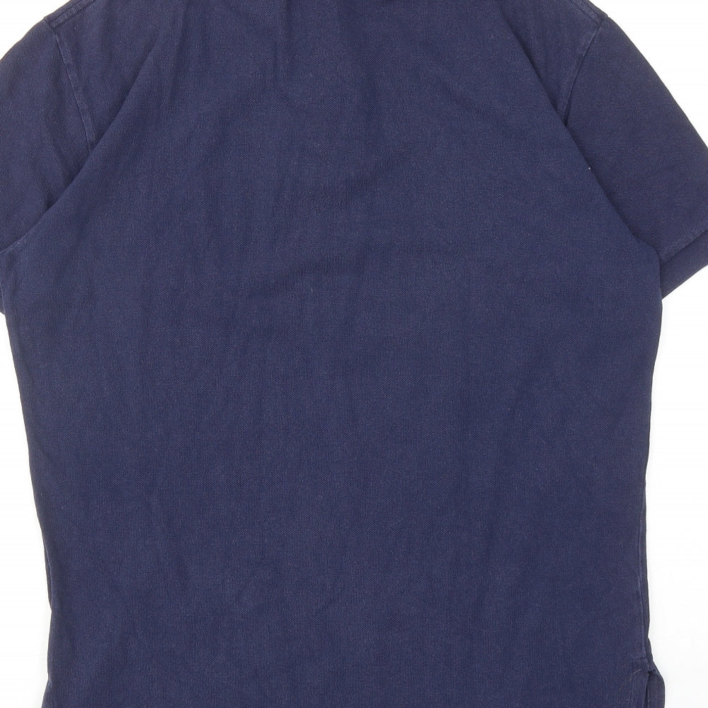 Polo Ralph Lauren Mens Blue Cotton Polo Size S Collared Button