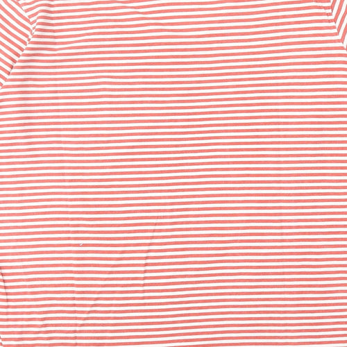 Gabbiano Womens Red Striped Cotton Basic T-Shirt Size S Round Neck