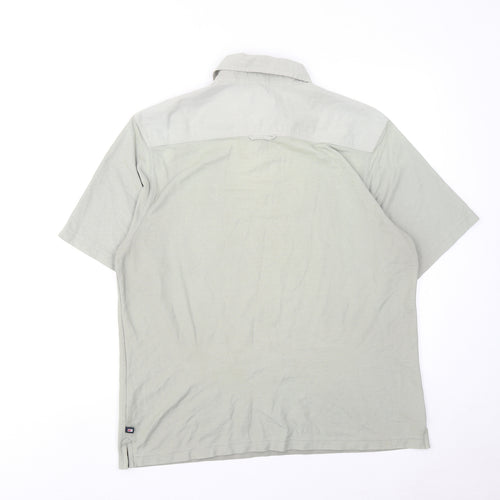 Marks and Spencer Mens Grey Cotton Polo Size M Collared Button