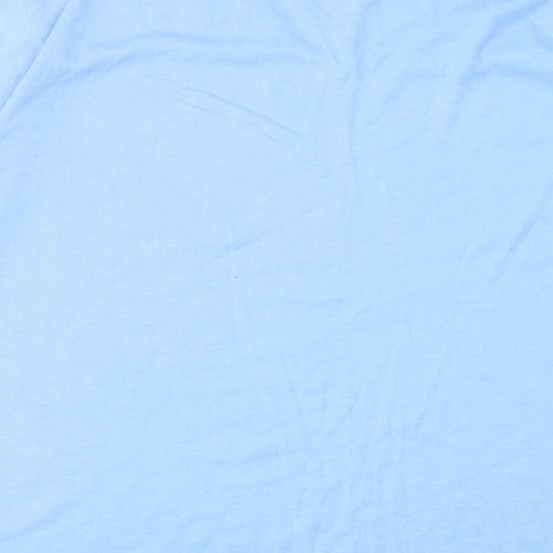 Bonmarché Womens Blue Polyester Basic T-Shirt Size XL V-Neck