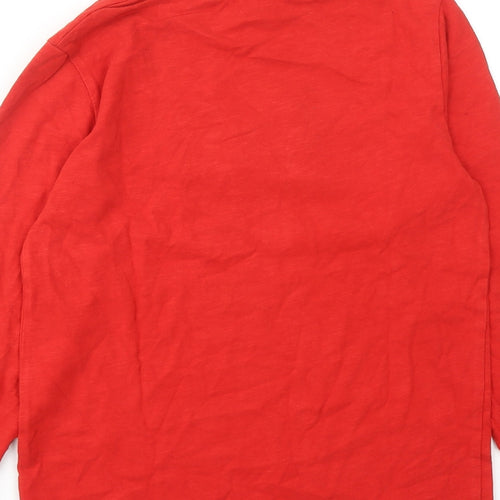 NEXT Boys Red Cotton Basic T-Shirt Size 11 Years Round Neck Pullover - Gingerbread Man Christmas