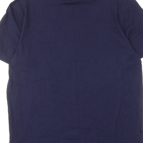 England Mens Blue Cotton T-Shirt Size M Round Neck - England FC