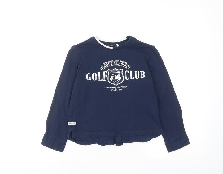 Original Marines Boys Blue Cotton Basic T-Shirt Size 6-7 Years Round Neck Button - Golf Club