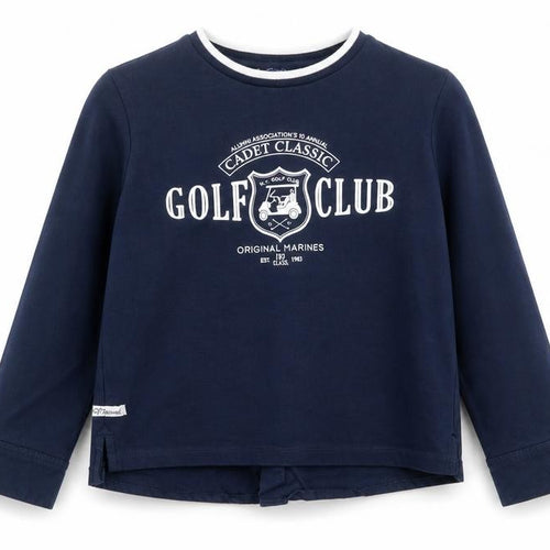 Original Marines Boys Blue Cotton Basic T-Shirt Size 6-7 Years Round Neck Button - Golf Club