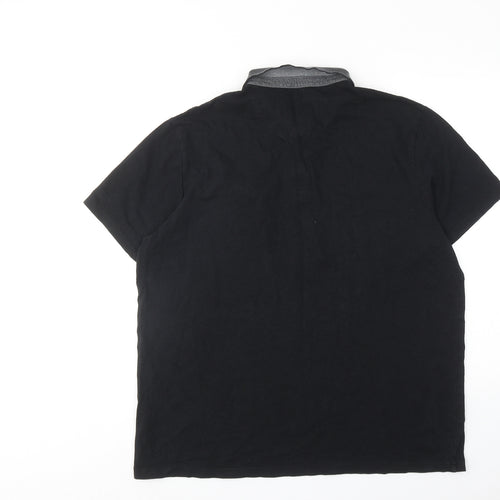 Burton Mens Black Cotton Polo Size XL Collared Button