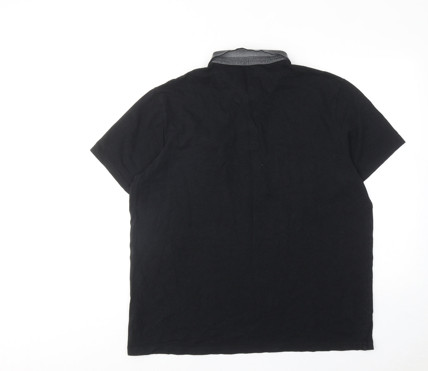 Burton Mens Black Cotton Polo Size XL Collared Button