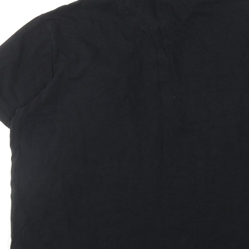 Burton Mens Black Cotton Polo Size XL Collared Button