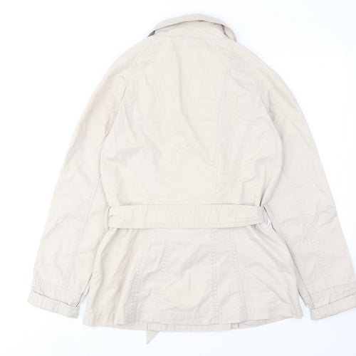 Boohoo Womens Beige Trench Coat Coat Size 8 Button