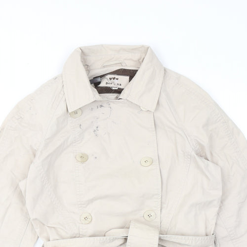 Boohoo Womens Beige Trench Coat Coat Size 8 Button