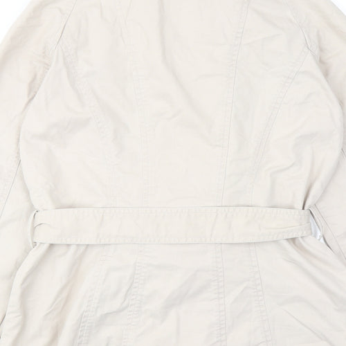 Boohoo Womens Beige Trench Coat Coat Size 8 Button