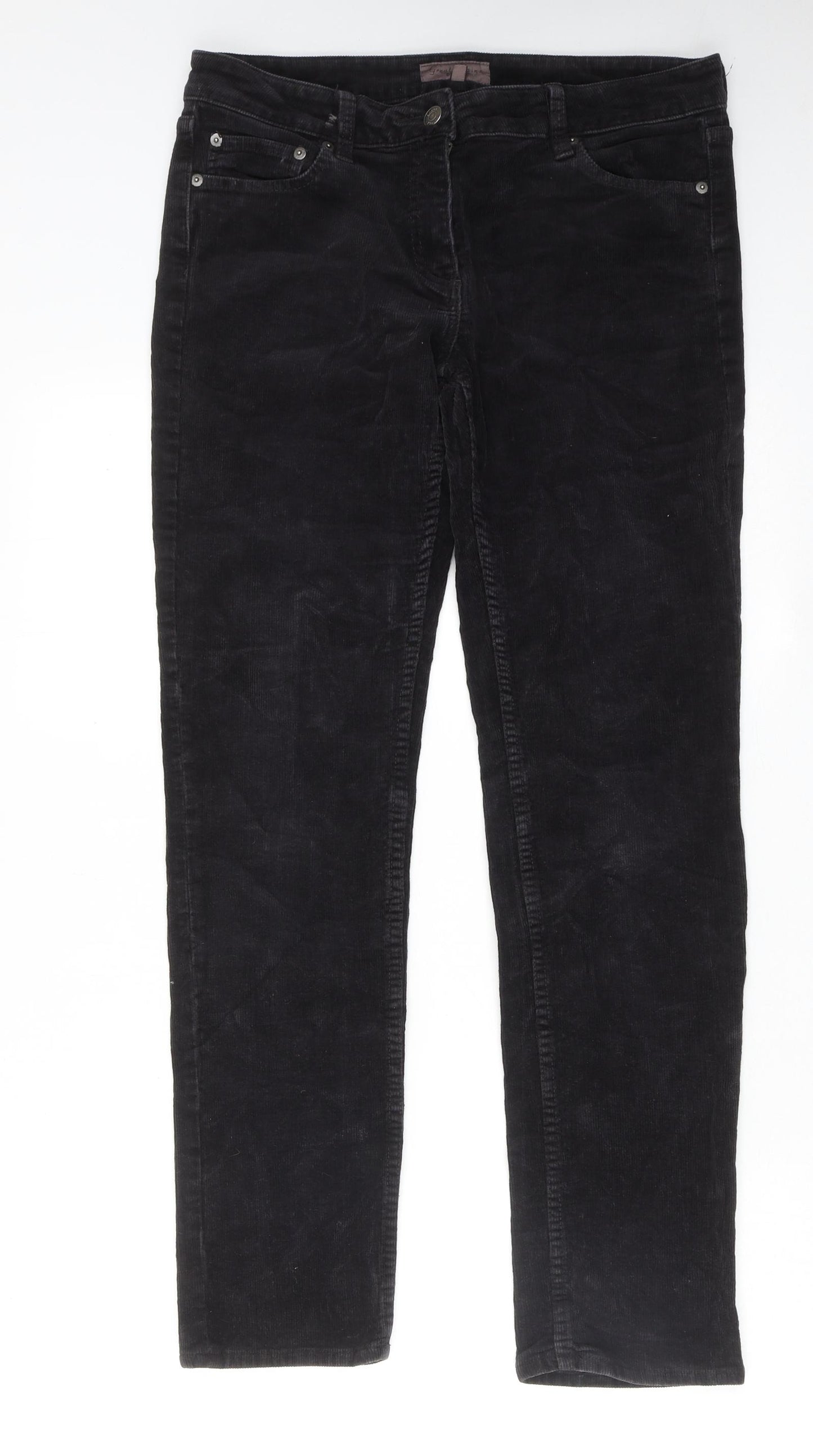 Great Plains Womens Black Cotton Trousers Size 12 Regular Zip