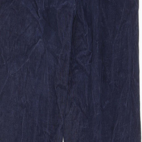 Marks and Spencer Womens Blue Cotton Trousers Size 12 Regular Zip