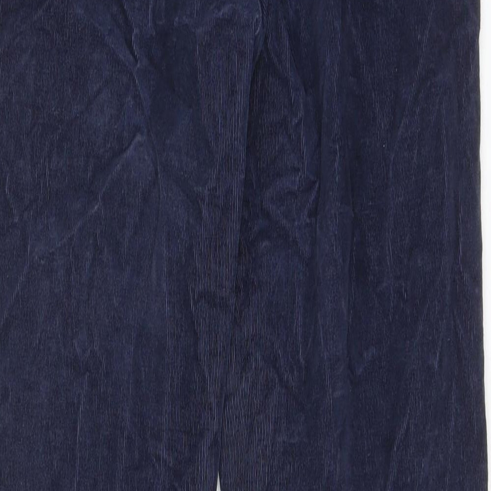 Marks and Spencer Womens Blue Cotton Trousers Size 12 Regular Zip