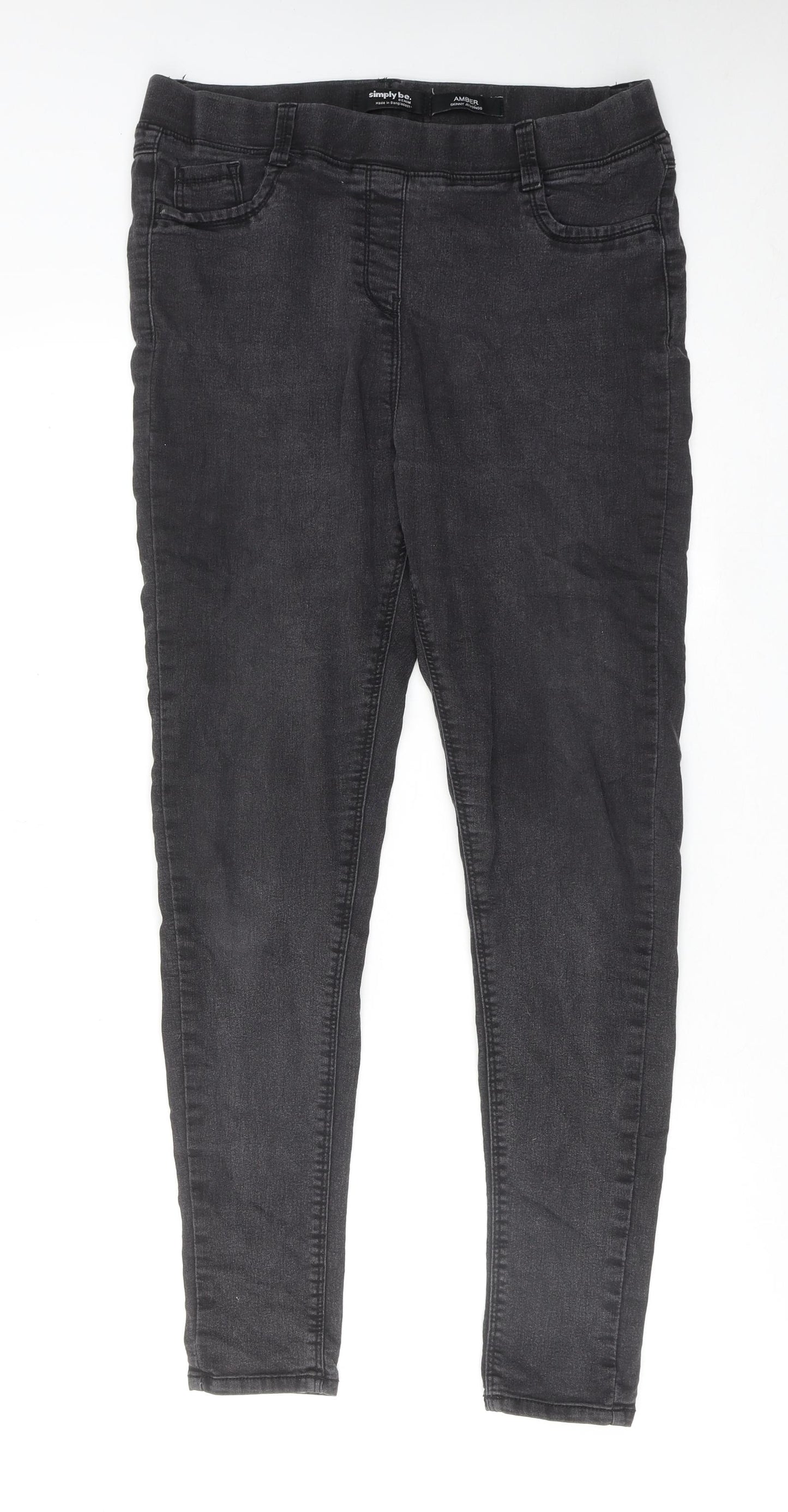 Simply Be Womens Black Cotton Jegging Jeans Size 14 Regular