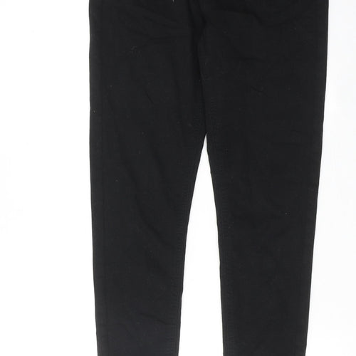 Marks and Spencer Womens Black Cotton Skinny Jeans Size 10 Regular Zip