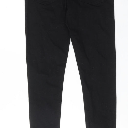Marks and Spencer Womens Black Cotton Skinny Jeans Size 10 Regular Zip