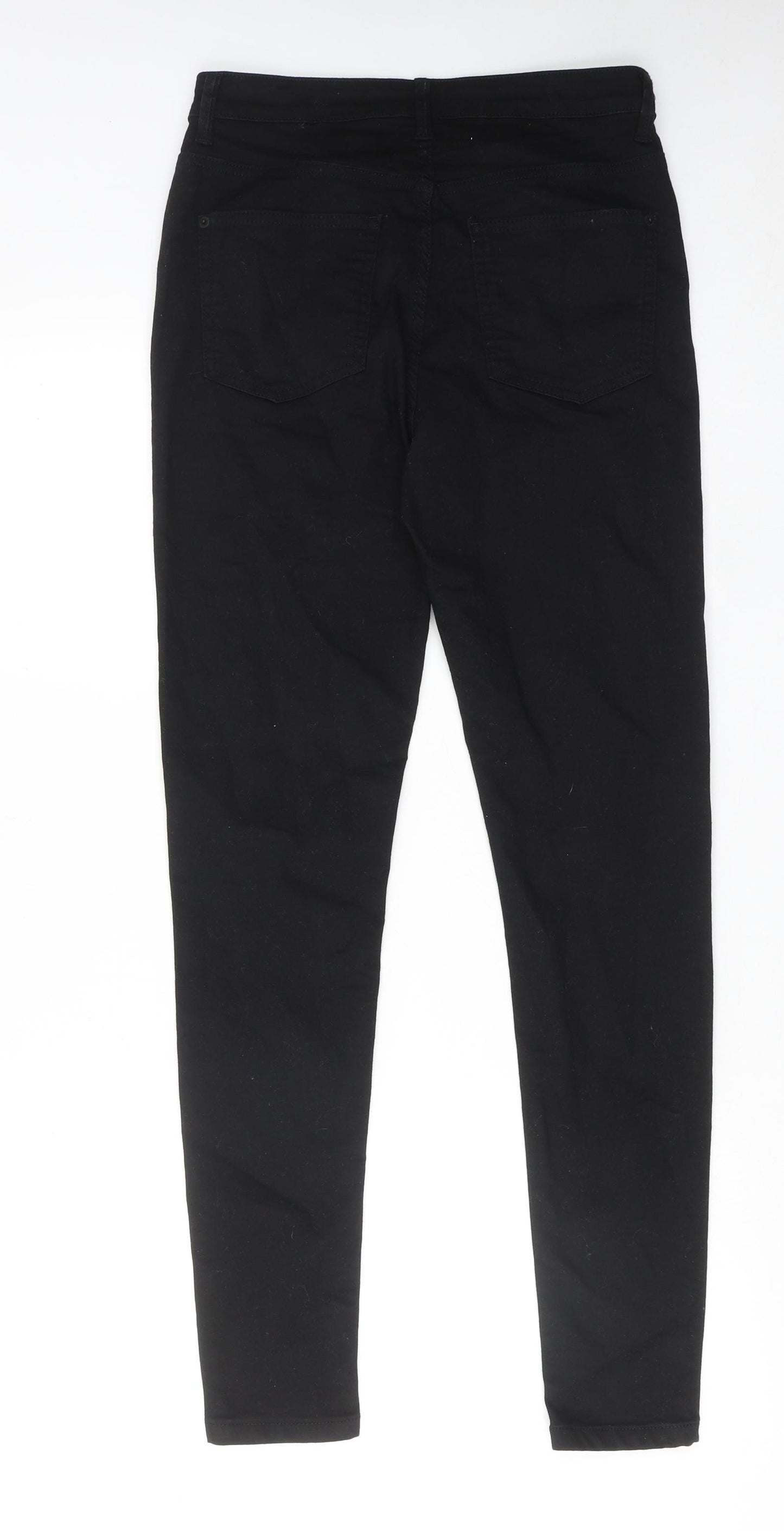 Marks and Spencer Womens Black Cotton Skinny Jeans Size 10 Regular Zip