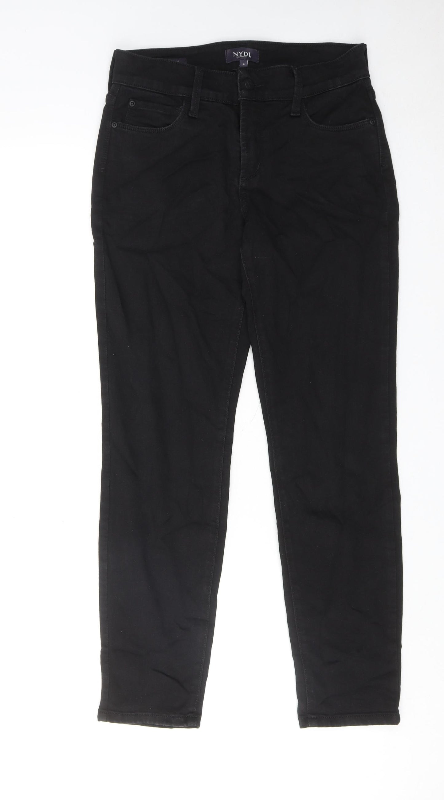 NYDJ Womens Black Cotton Skinny Jeans Size 8 Regular Zip