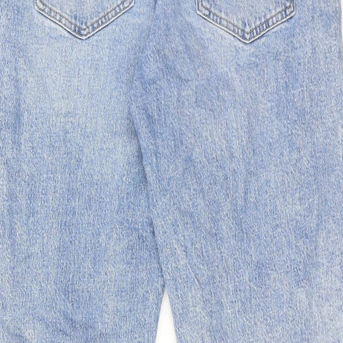 New Look Womens Blue Cotton Mom Jeans Size 12 Regular Zip