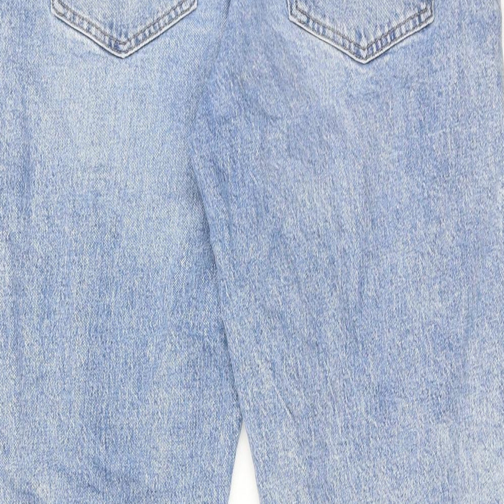 New Look Womens Blue Cotton Mom Jeans Size 12 Regular Zip