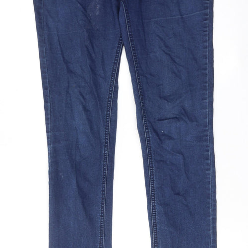 Diamond & Diva Womens Blue Cotton Skinny Jeans Size 12 Regular Zip