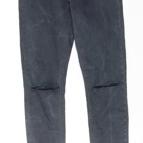 Topshop Womens Blue Cotton Skinny Jeans Size 30 in L32 in Regular Zip