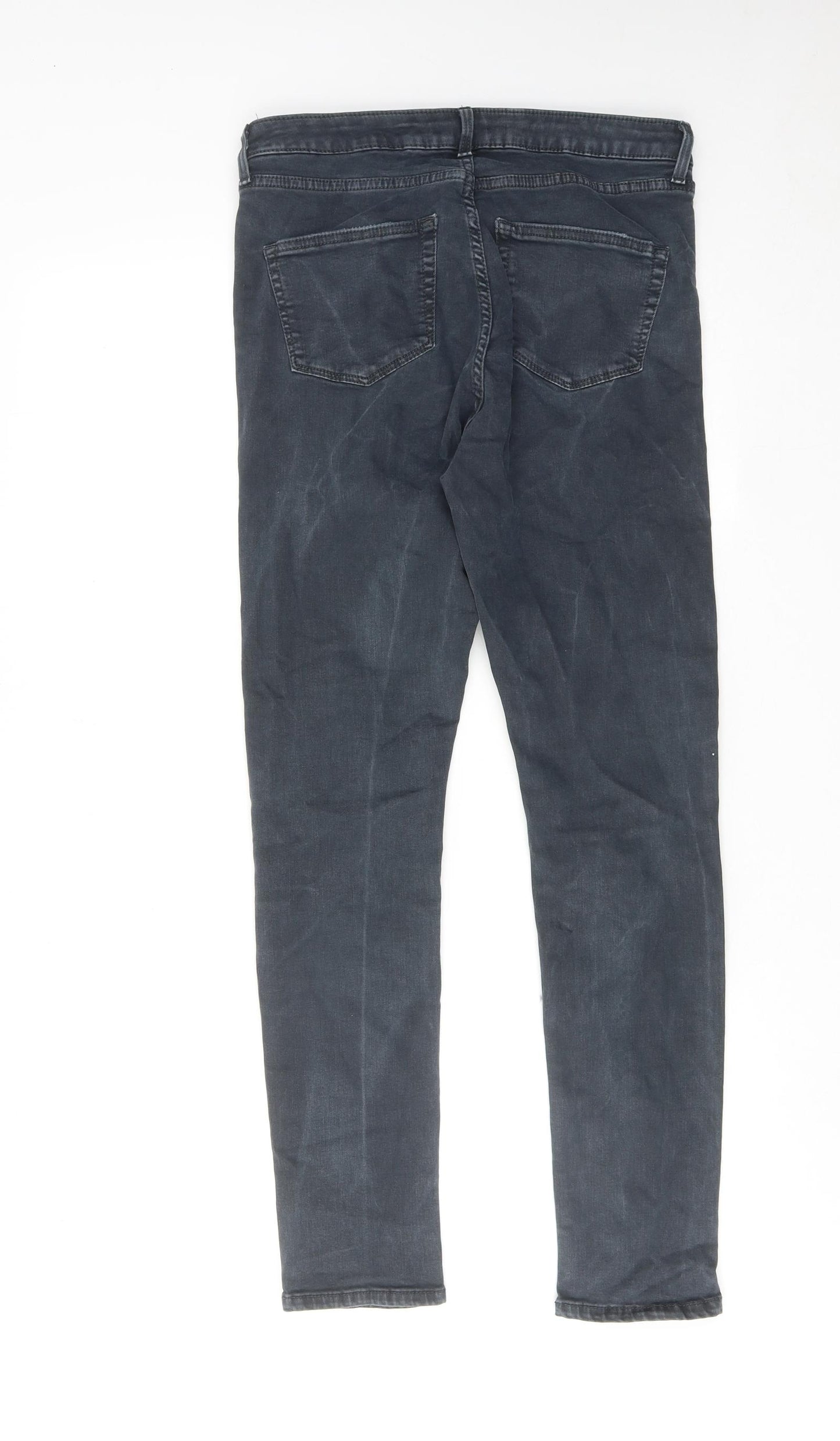 Topshop Womens Blue Cotton Skinny Jeans Size 30 in L32 in Regular Zip