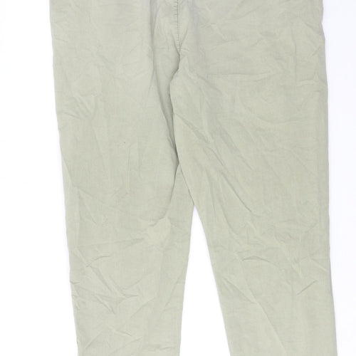 Principles Womens Green Cotton Trousers Size 18 Regular Zip