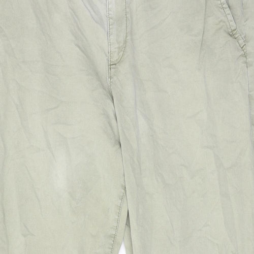Principles Womens Green Cotton Trousers Size 18 Regular Zip
