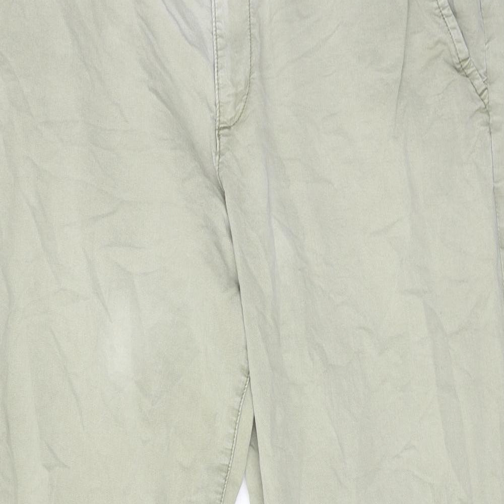 Principles Womens Green Cotton Trousers Size 18 Regular Zip