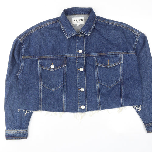 NA-KD Womens Blue Jacket Size 6 Button