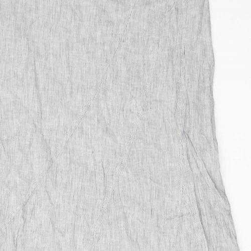 Per Una Womens Grey Linen A-Line Skirt Size 12 Zip