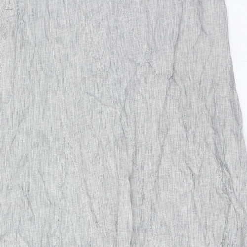 Per Una Womens Grey Linen A-Line Skirt Size 12 Zip