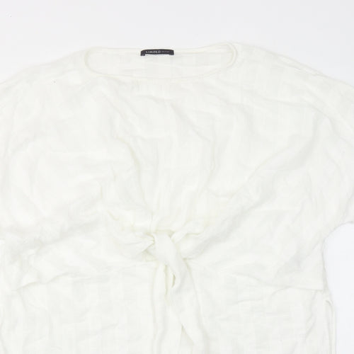 Limited Edition Womens White Viscose Basic Blouse Size 12 Round Neck