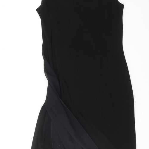 Wallis Womens Black Polyester A-Line Size 10 Round Neck Pullover