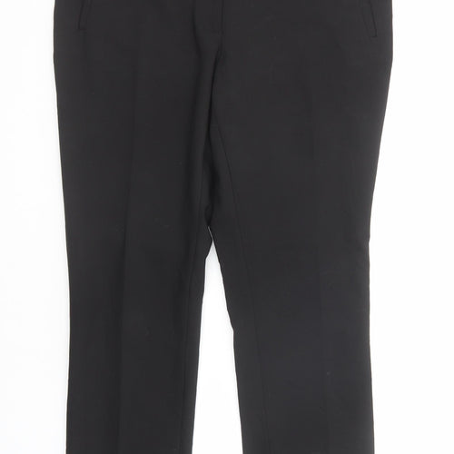 H&M Womens Black Cotton Dress Pants Trousers Size 14 Regular Zip