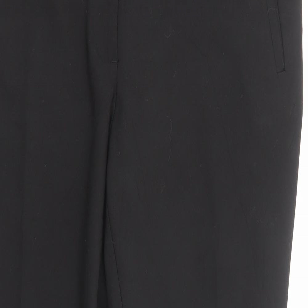 H&M Womens Black Cotton Dress Pants Trousers Size 14 Regular Zip