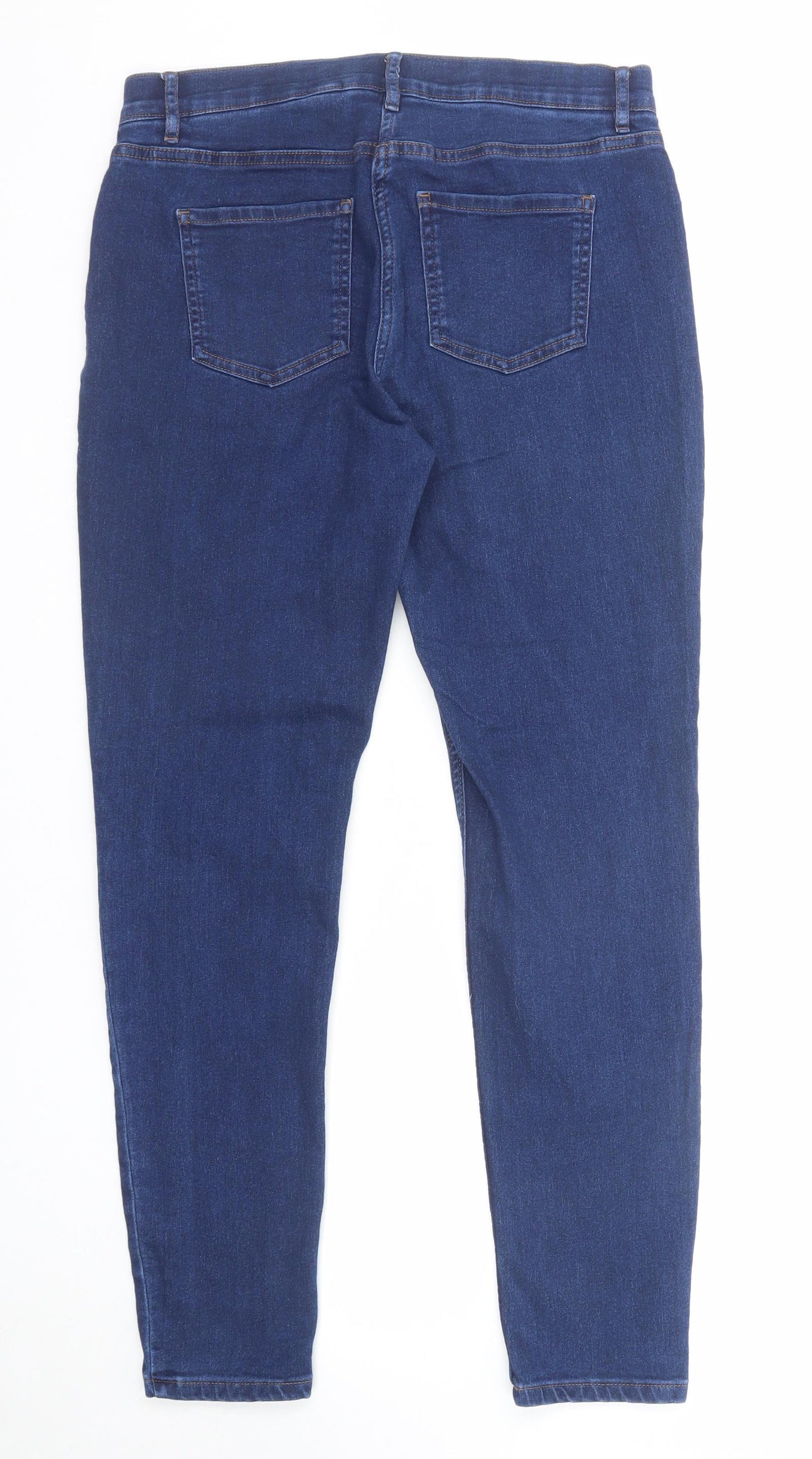 NEXT Womens Blue Cotton Skinny Jeans Size 14 Regular Zip